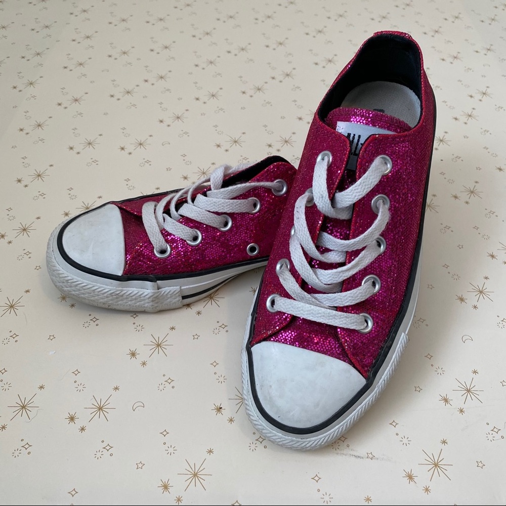 Pink Glitter Converse